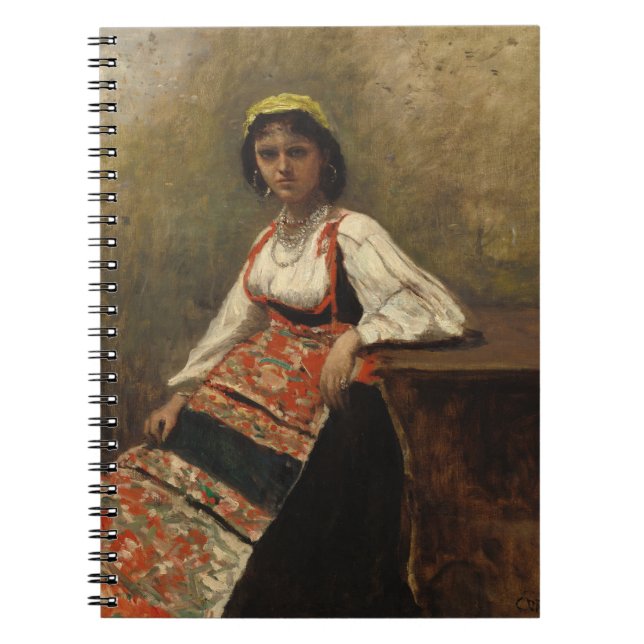Italienische Frau (La Morieri) von Corot Notizblock (Vorderseite)