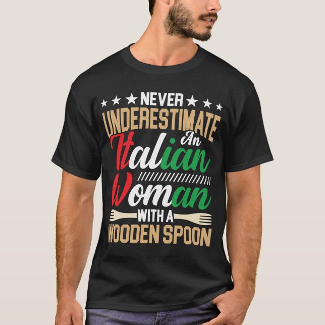 Italienische Frau mit italienischer Mama-Ehefrau a T-Shirt (Vorderseite)