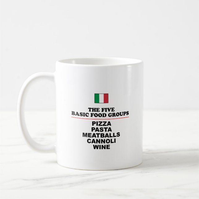 Italienische fünf Grundnahrungsmittel Kaffeetasse (Links)
