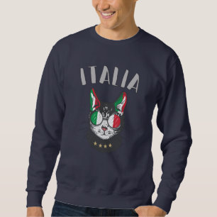 Italienische Fußballflagge Cat Mascot Sweatshirt