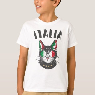 Italienische Fußballflagge Cat Mascot T-Shirt