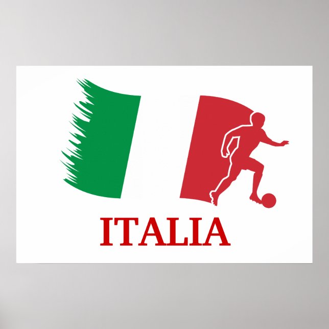 Italienische Fußballflagge Poster (Vorne)