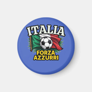 Italienische Fußballleidenschaft - Fahne Forza Azz Magnet