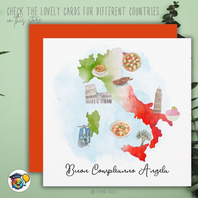 Italienische Geburtstagskarte Happy Birthday Itali Karte (Von Creator hochgeladen)