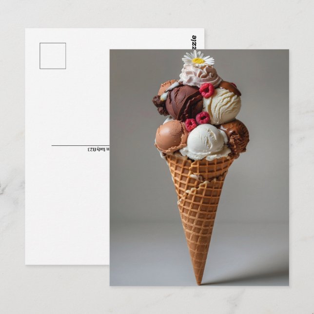 Italienische Gelatine, Postkreuz Postkarte (Vorne/Hinten)