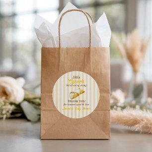 Italienische Gelbe Schleifen Cannoli Baby Shower D Runder Aufkleber
