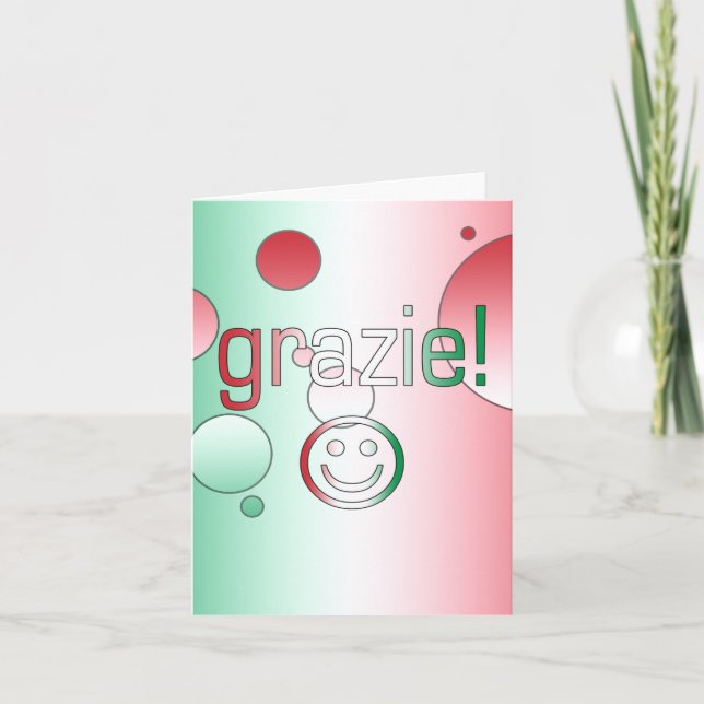 Italienische Geschenke: Danke/Grazie Dankeskarte (Vorderseite)