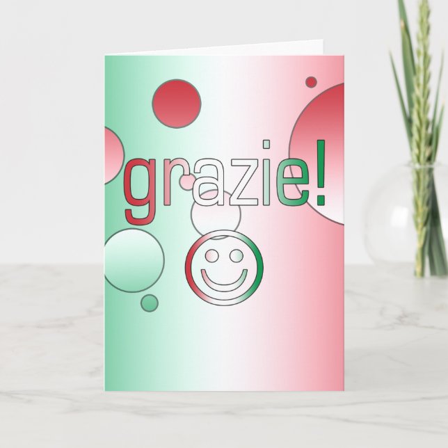 Italienische Geschenke: Danke/Grazie Dankeskarte (Vorderseite)