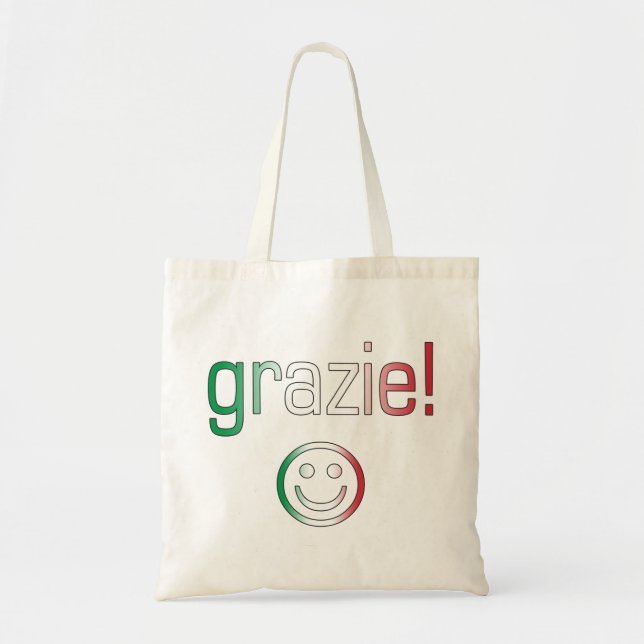 Italienische Geschenke: Danke/Grazie Tragetasche (Vorne)