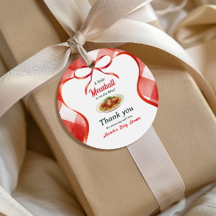 Italienische Gingham-Rote-Fleischbällchen-Pasta-Ba Geschenkanhänger