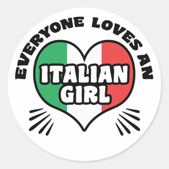 Italienische Girl Runder Aufkleber (Vorderseite)