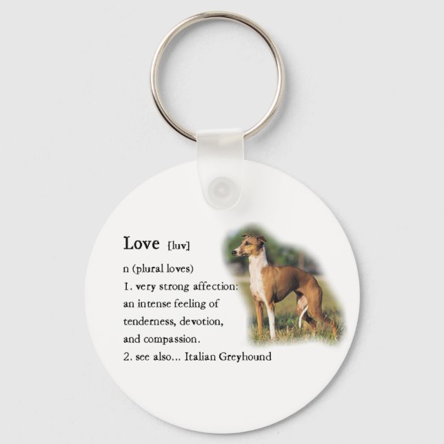 Italienische Grauhound Kunstgeschenke Schlüsselanhänger (Vorderseite)