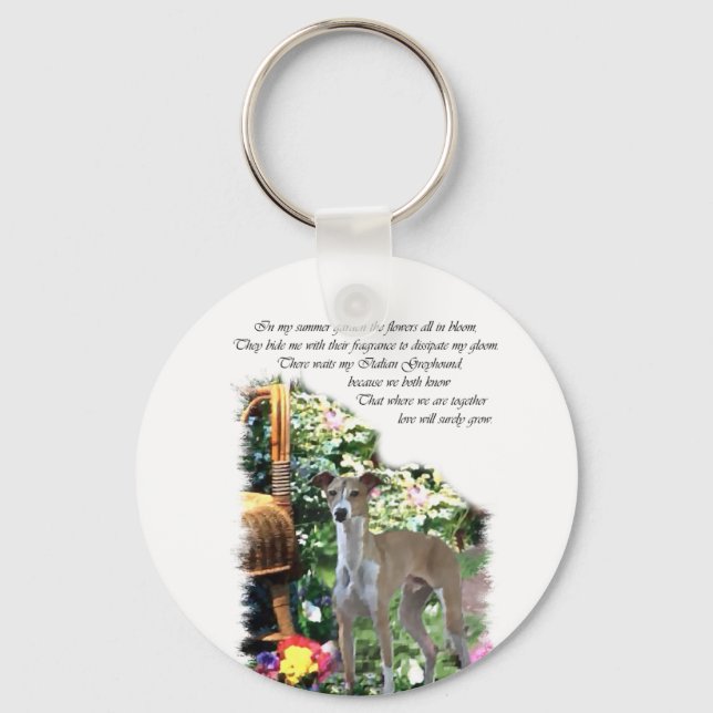 Italienische Grauhound Kunstgeschenke Schlüsselanhänger (Vorderseite)