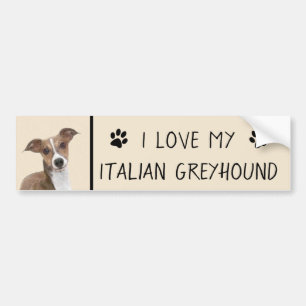 Italienische Grauhound Malerei - Niedliche Origina Autoaufkleber
