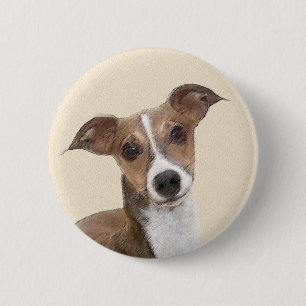 Italienische Grauhound Malerei - Niedliche Origina Button