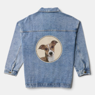 Italienische Grauhound Malerei - Niedliche Origina Jeansjacke