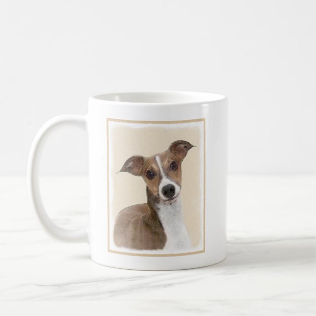 Italienische Grauhound Malerei - Niedliche Origina Kaffeetasse (Links)