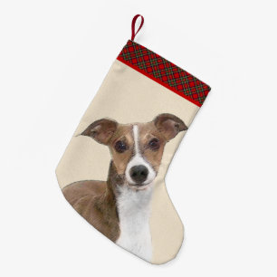 Italienische Grauhound Malerei - Niedliche Origina Kleiner Weihnachtsstrumpf