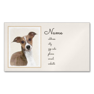 Italienische Grauhound Malerei - Niedliche Origina Magnetische Visitenkarte