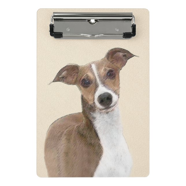 Italienische Grauhound Malerei - Niedliche Origina Mini Klemmbrett (Vorderseite)