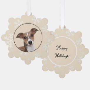 Italienische Grauhound Malerei - Niedliche Origina Ornament Karte