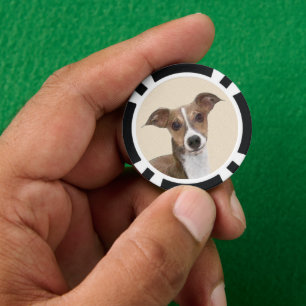 Italienische Grauhound Malerei - Niedliche Origina Pokerchips