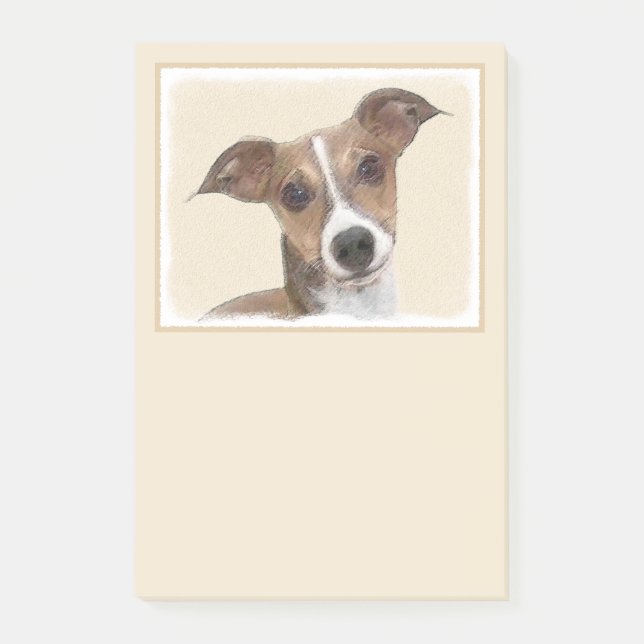 Italienische Grauhound Malerei - Niedliche Origina Post-it Klebezettel (Vorderseite)