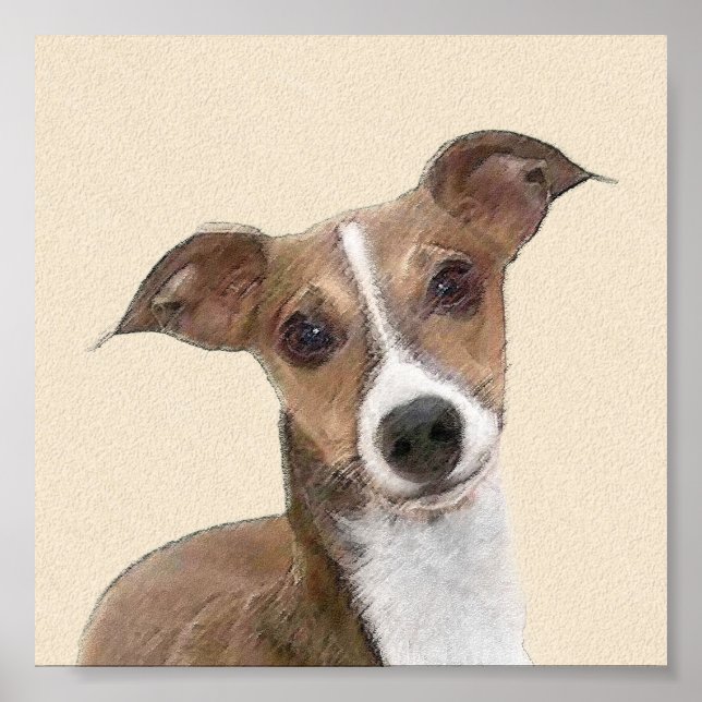 Italienische Grauhound Malerei - Niedliche Origina Poster (Vorne)