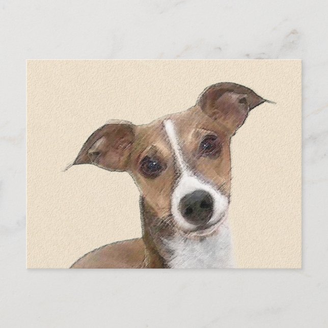 Italienische Grauhound Malerei - Niedliche Origina Postkarte (Vorderseite)