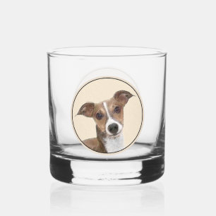 Italienische Grauhound Malerei - Niedliche Origina Whiskyglas