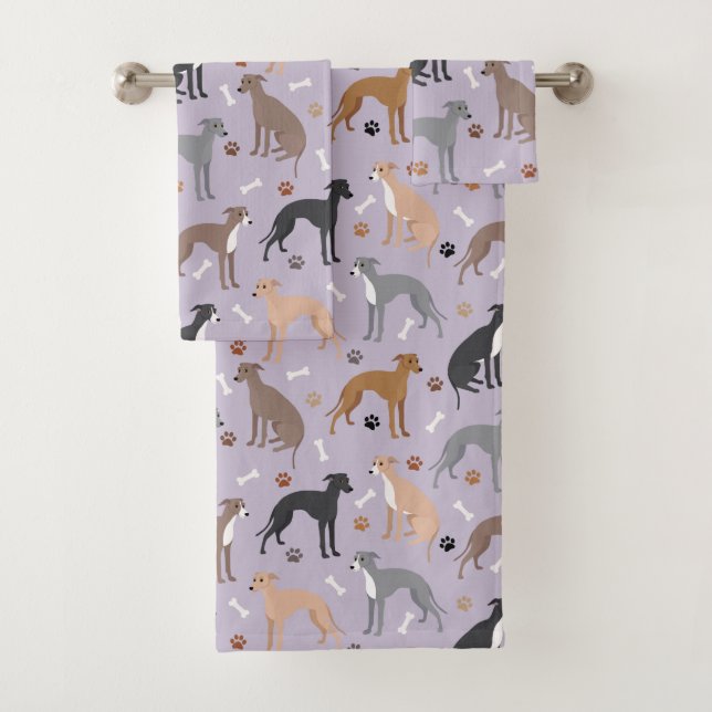 Italienische Grauhunde und Hunde Knochen und Paare Badhandtuch Set (Insitu)