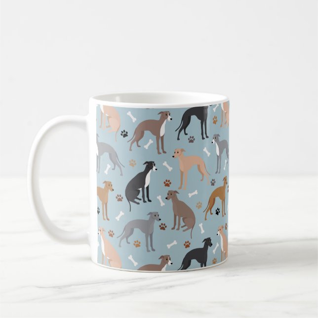 Italienische Greyhound Dog Bones and Paws Tasse (Links)