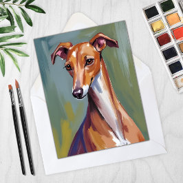 Italienische Greyhound Dog Painting Card