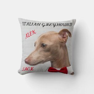 ITALIENISCHE GREYHOUND DURCH PILLOW MIT NAMEN/NACH KISSEN