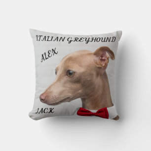 ITALIENISCHE GREYHOUND DURCH PILLOW MIT NAMEN/NACH KISSEN