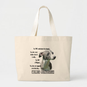 Italienische Greyhound FAQ Jumbo Stoffbeutel