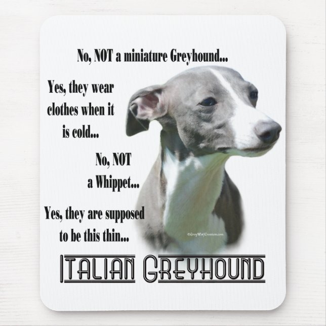 Italienische Greyhound FAQ Mousepad (Vorne)
