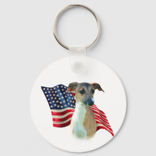 Italienische Greyhound-Flagge Schlüsselanhänger