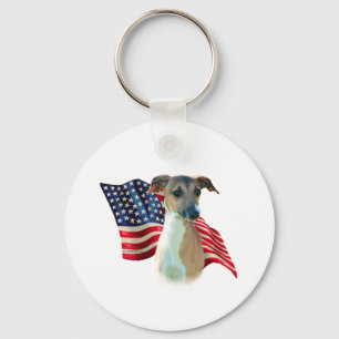 Italienische Greyhound-Flagge Schlüsselanhänger