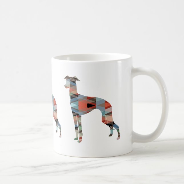 Italienische Greyhound Geo Pattern Silhouette - Ka Kaffeetasse (Rechts)