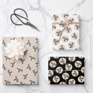 Italienische Greyhound Malerei Sable Original Hund Geschenkpapier Set
