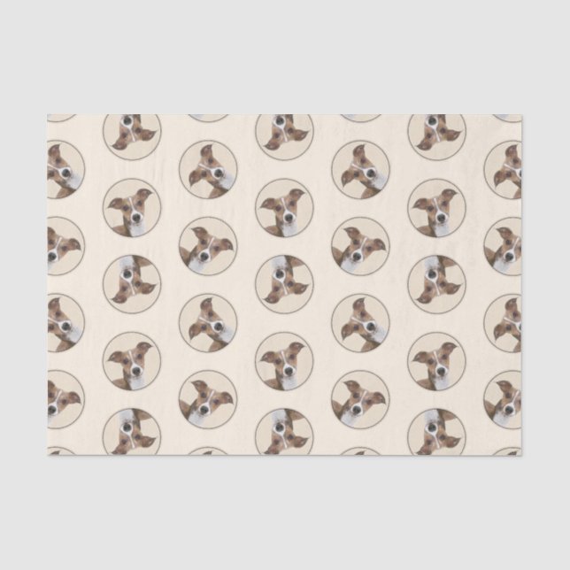 Italienische Greyhound Malerei Sable Original Hund Seidenpapier (Vorderseite)