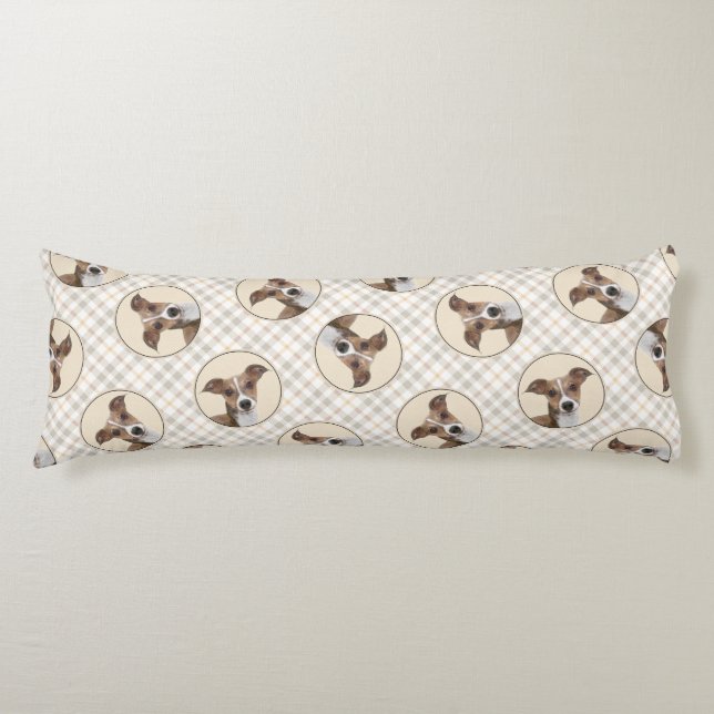 Italienische Greyhound Malerei Sable Original Hund Seitenschläferkissen (Vorderseite)