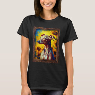 Italienische Greyhound Malerei Sonnenblumen Blume T-Shirt