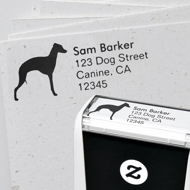 Italienische Greyhound Silhouette Iggy Rücksendead Permastempel (Von Creator hochgeladen)
