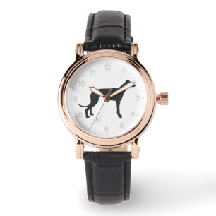 Italienische Greyhound-Silhouette in Schwarz Armbanduhr