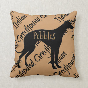 Italienische Greyhound-Silhouette Kissen