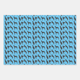 Italienische Greyhound-Silhouetten Geschenkpapier Set
