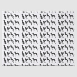 Italienische Greyhound-Silhouetten Seidenpapier