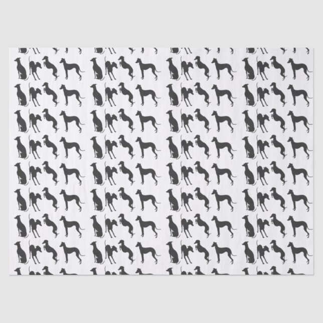 Italienische Greyhound-Silhouetten Seidenpapier (Vorderseite)